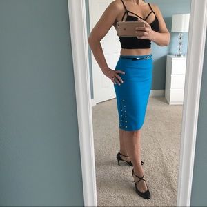 Worthington Blue Midi Pencil Skirt
